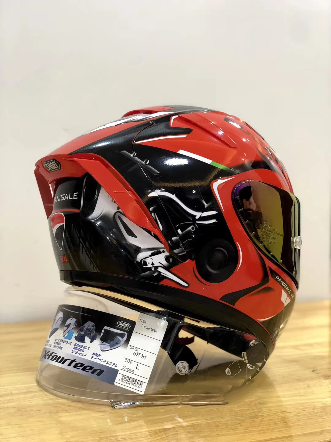 新品 SHOEI X-14 Ducati Panigale V4 L Full Face Motorcycle helmet shoei X14 red du Riding