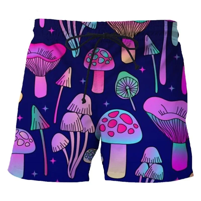

3d Printed Funny Mushroom Short Pants Mens Kids Hip Hop Vacation Beach Shorts Night Sporting Joggers Swim Trunks Clothing