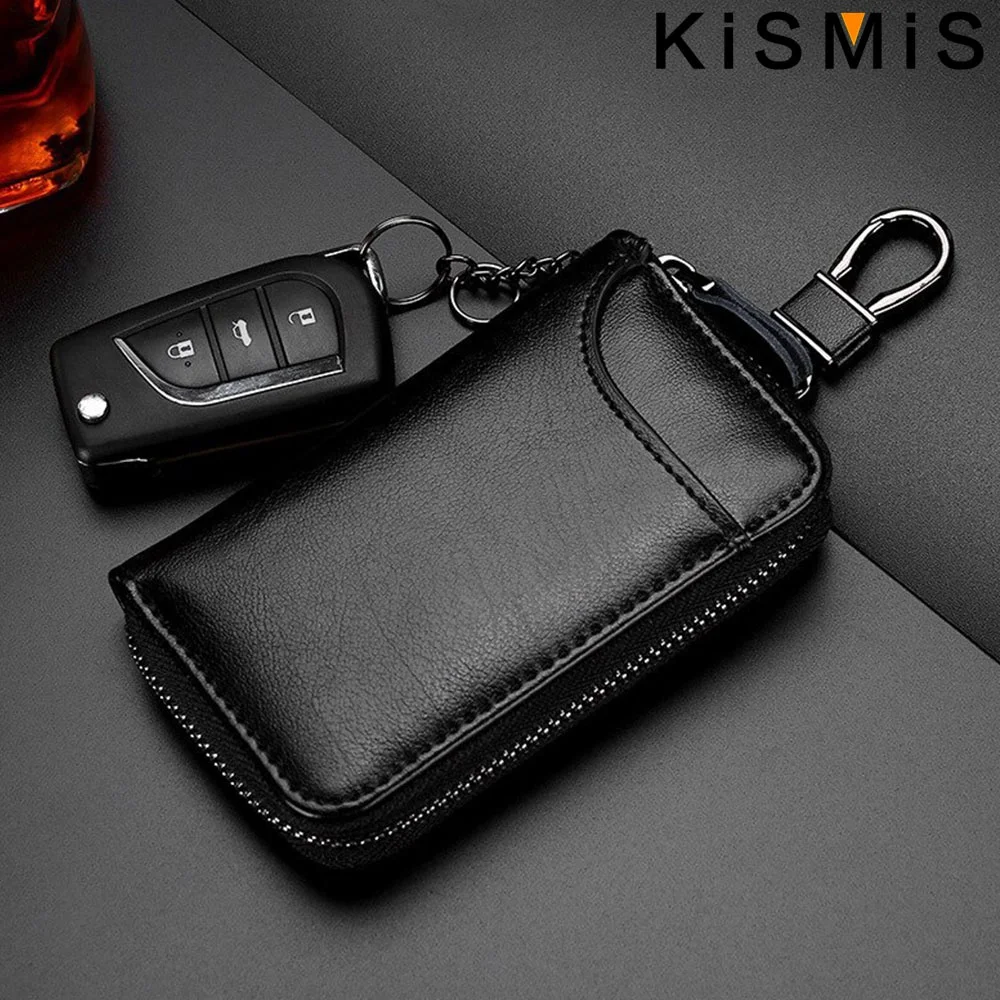 Key Organizer Key Case Key Purse Key Holder Genuine Leather KeyChain Unisex Key Bag Multifunction Wallet Smart Housekeeper Car Small Keys Pouch