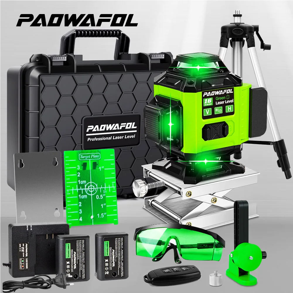 лин 3. лазерный уровень paowafol 4d. лазерный уровень huepar s04cg 4d 16 линий, зеленый луч ценами. лазерный уровень paowafol 4d. лазерный уровень нивелир paowafol 16 линий.