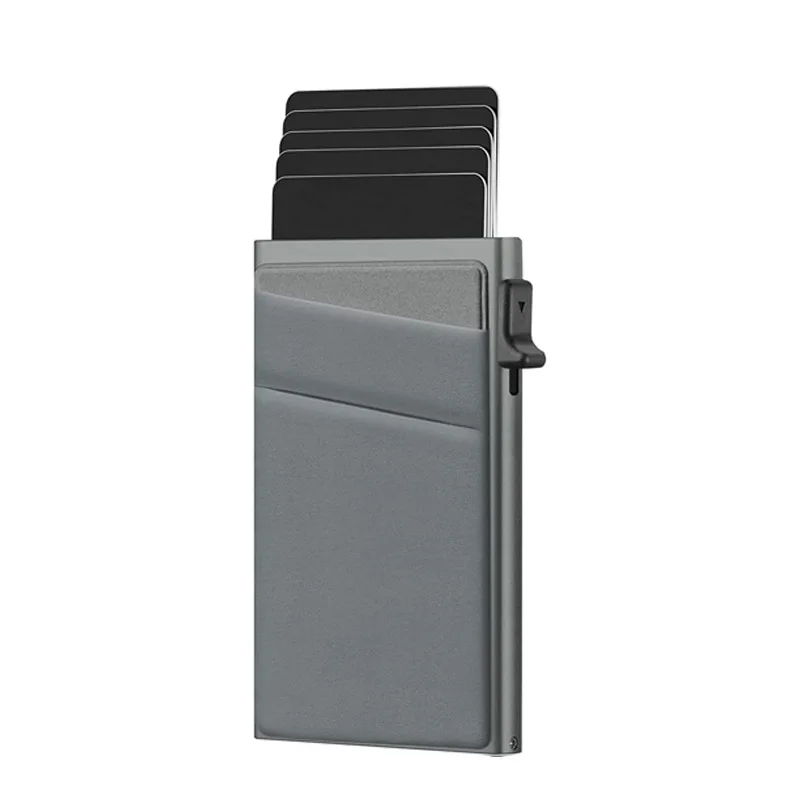 Sleek Anti-Theft RFID Protection Smart Wallet with Aluminum Cardholder
