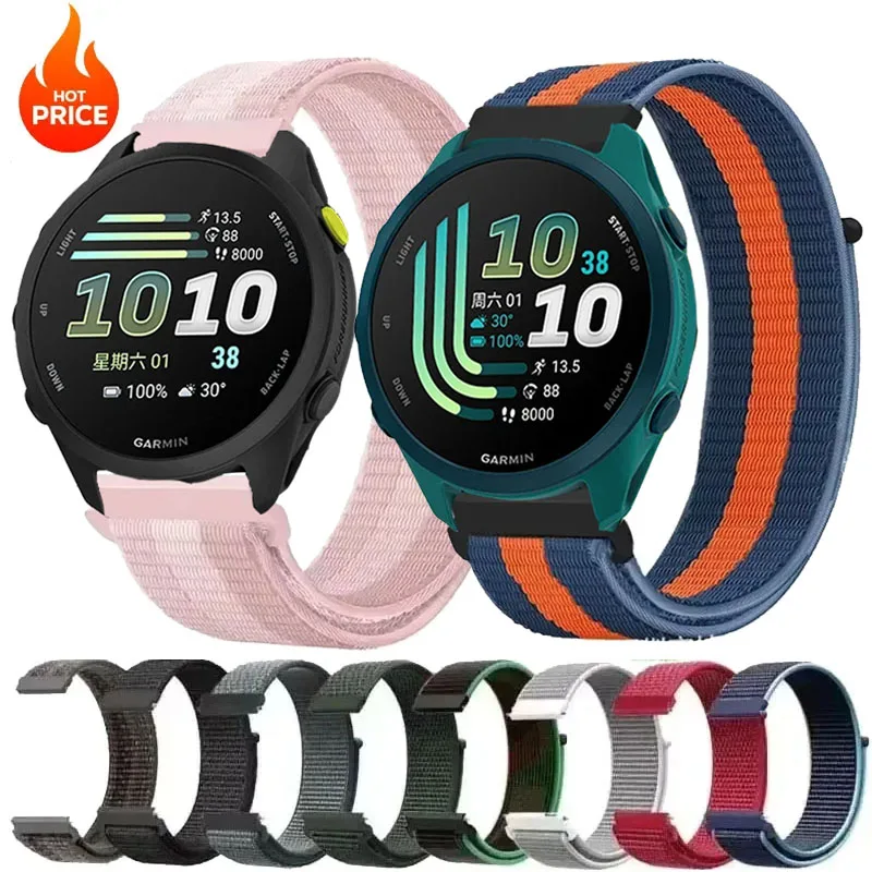 Sport Nylon Loop Watch Strap, 20-22MM, for Garmin Forerunner & Venu Series