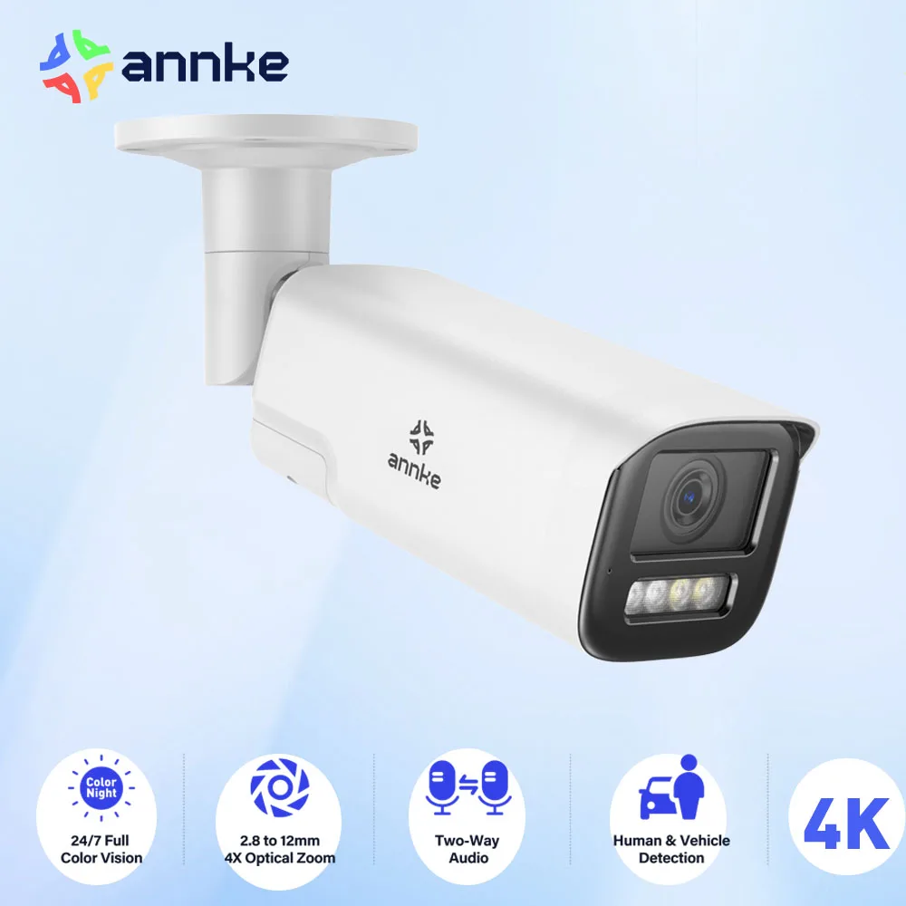 

ANNKE 4K Smart Dual Light Varifocal Bullet Network Camera 4X ZOOM Two-way Audio IP67 Human Vehicle Detection 8MP Smart Home Cam