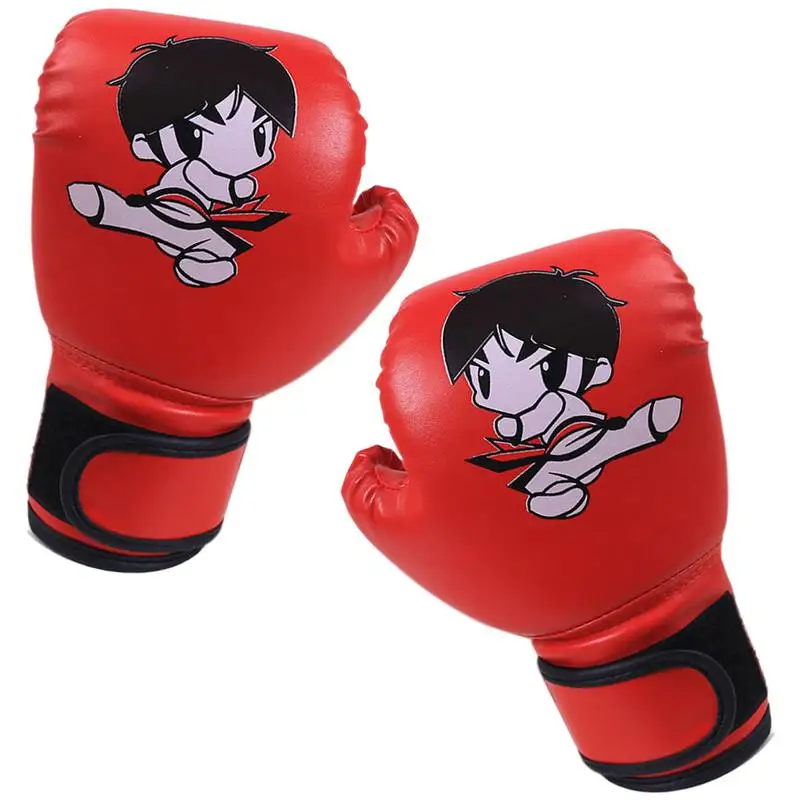 Kids Punching Gloves Cute PU Leather Sparring Gloves Home Gym Training Device Sparring Gear For Kids Kickboxing Muay Thai MMA