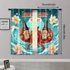2pcs, Curtain Set New Year Wave Design Durable Polyester (without rod) Thermal Insulation, and Room Darkening Functions Perfect 3