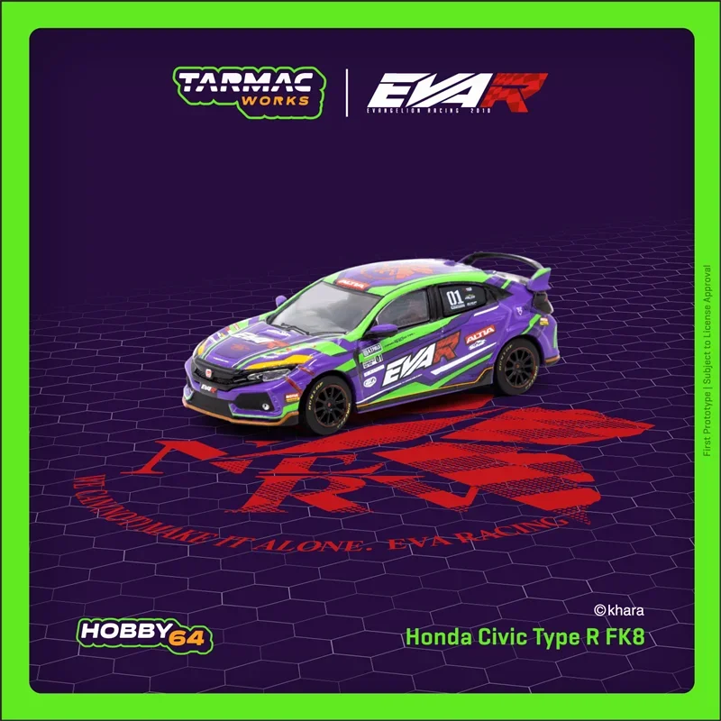 

Tarmac Works x EVAR 1:64 Honda Civic Type R FK8 EVA Racing Diecast Model Car