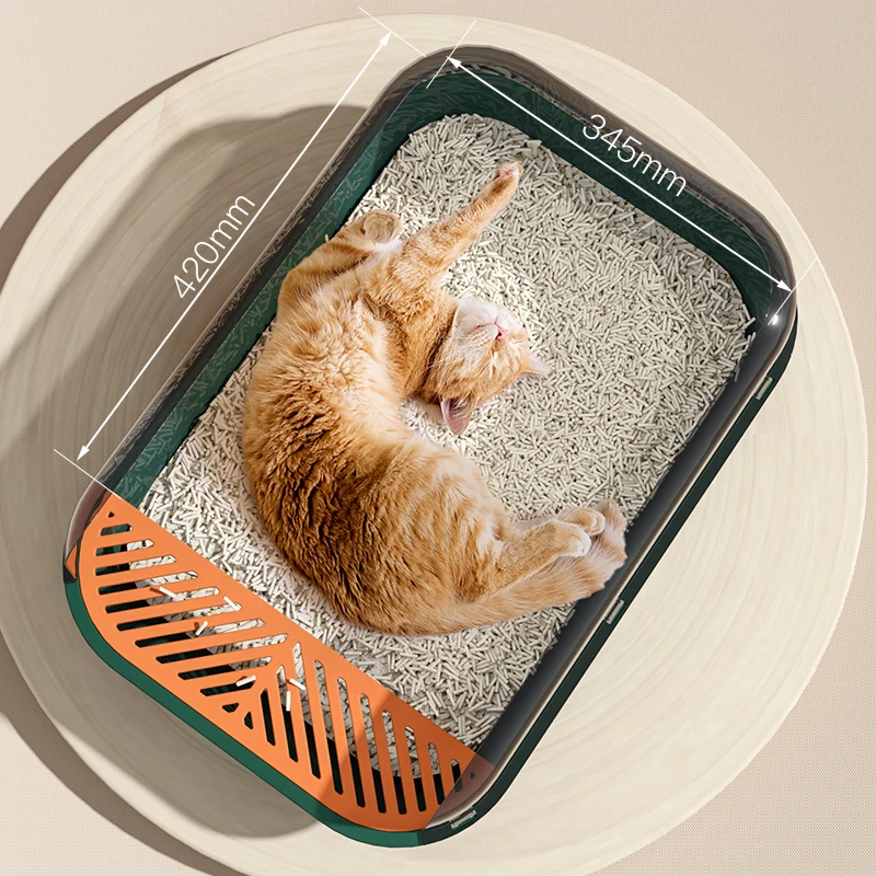 Cat Litter Box Semi-Enclosed Sifting Litter Box With High Sides Detachable Shallow  Cat Toilet Travel Litter Tray For Kittens To - AliExpress