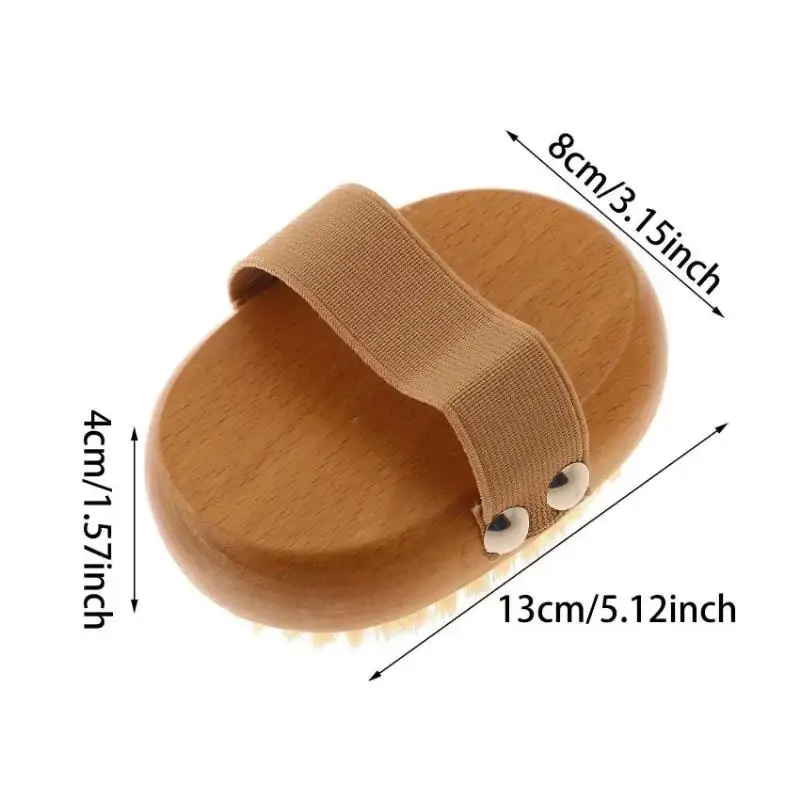 Natural Bristle Brush Soft Wet Dry Skin Body SPA Brush Bath Massager Home 5