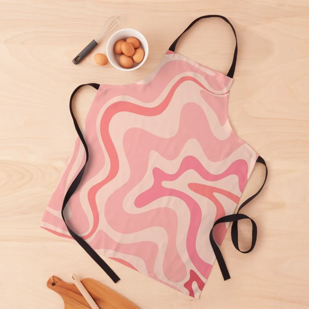 Liquid Swirl Retro Contemporary Abstract in Soft Blush Pink Apron aprons ladies Women kitchen's apron dress apron