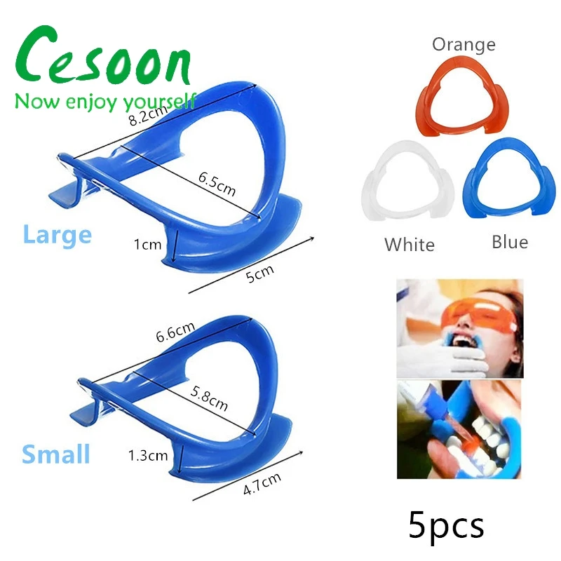 

5Pcs Dental Mouth Opener Orthodontic Cheek Retractors O Shape Plastic Oral Hygiene Tooth Whitening Dentistry Tool Large Small