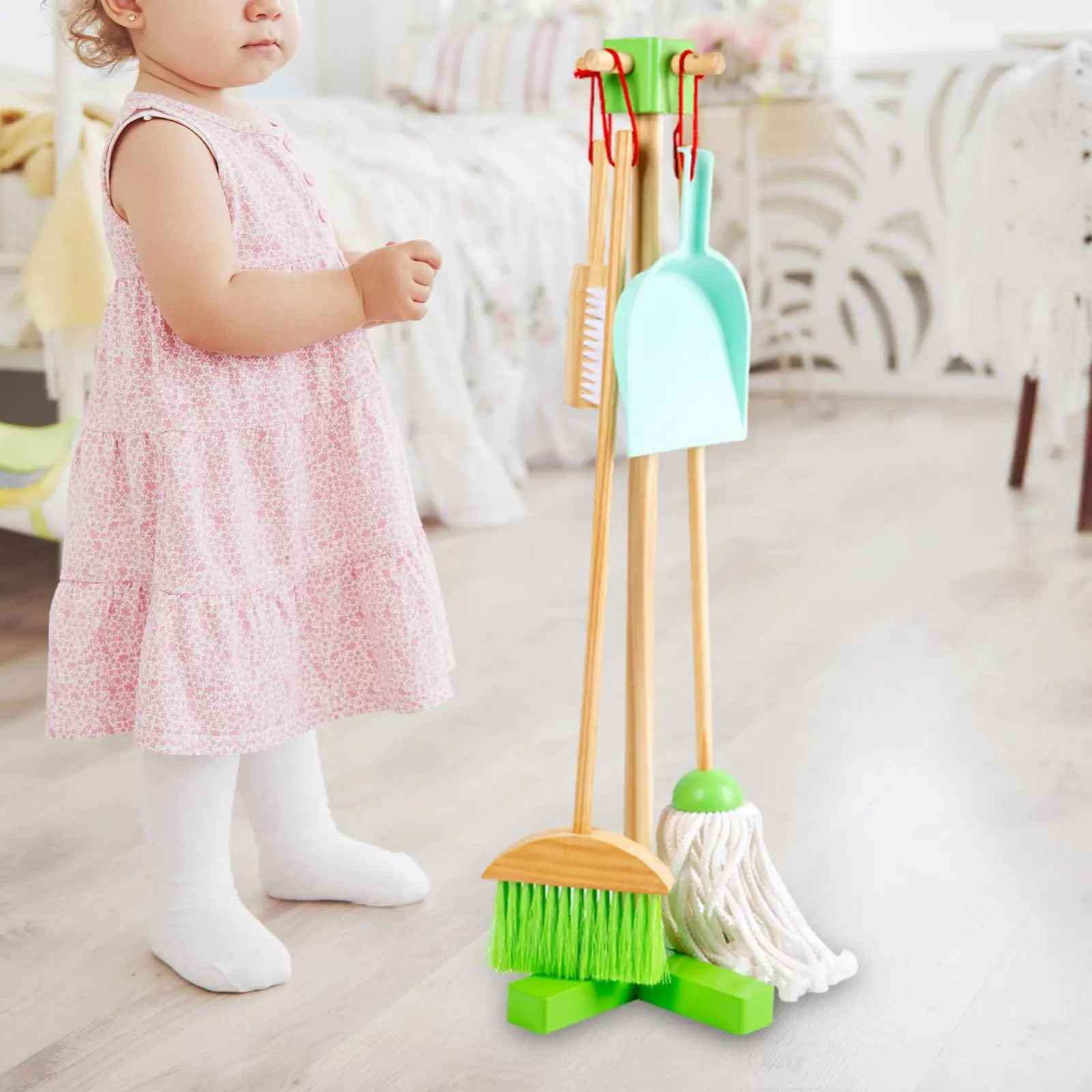 Kids Cleaning Toy Set Educational Early Learning Role Playing Cleaning Sweeping Play Set for Age 3-6 Kindergarten Birthday Gift