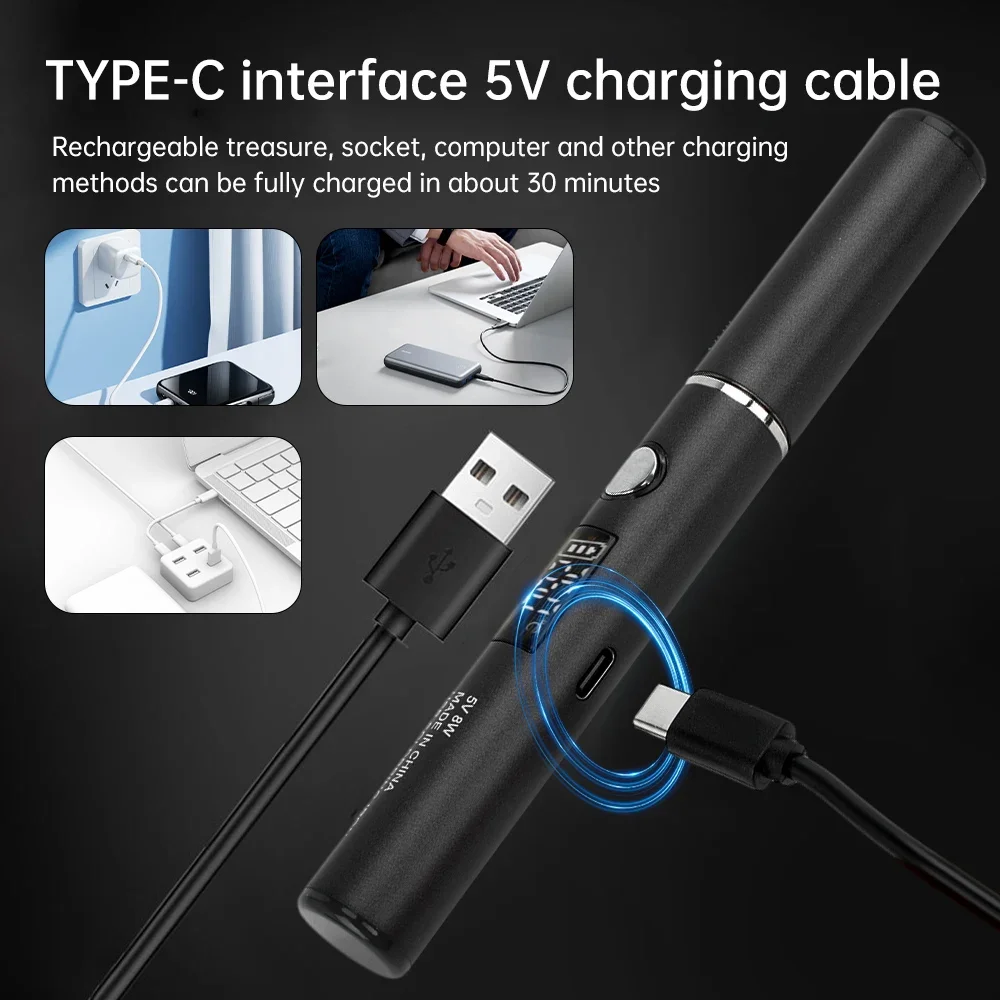 DC3.7V 2A USB Electric Soldering Iron Kit Type-C 5 Gears Temperature Adjustable 260-420 C Mini Soldering Iron Welding Tools