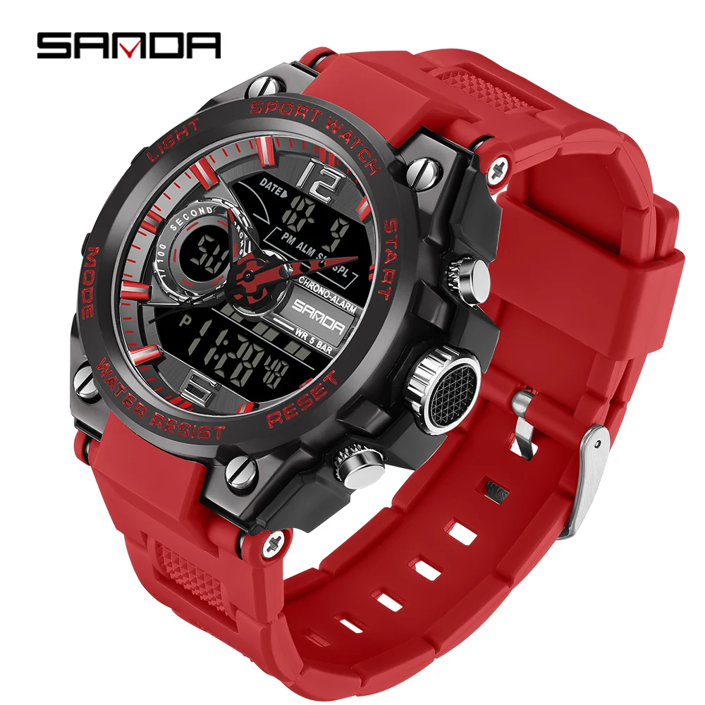 SANDA Men'S Watches Sports Original Unbeaten Mirror Military Male Wrist Timepiece Fashion Mountaineering Watches For Him And Her 2023 spring autumn new soft shell short loose storm jacket set male army fan windproof breathable velvet mountaineering jacket