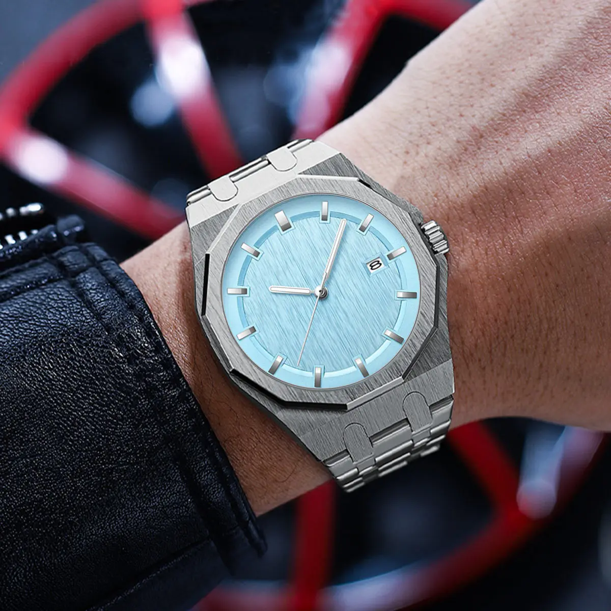New Arrival Luxury Men Quartz Watches PINTIME Top Brand Stainless Steel Business Sleek Male Auto Date Wristwatches Popular Item