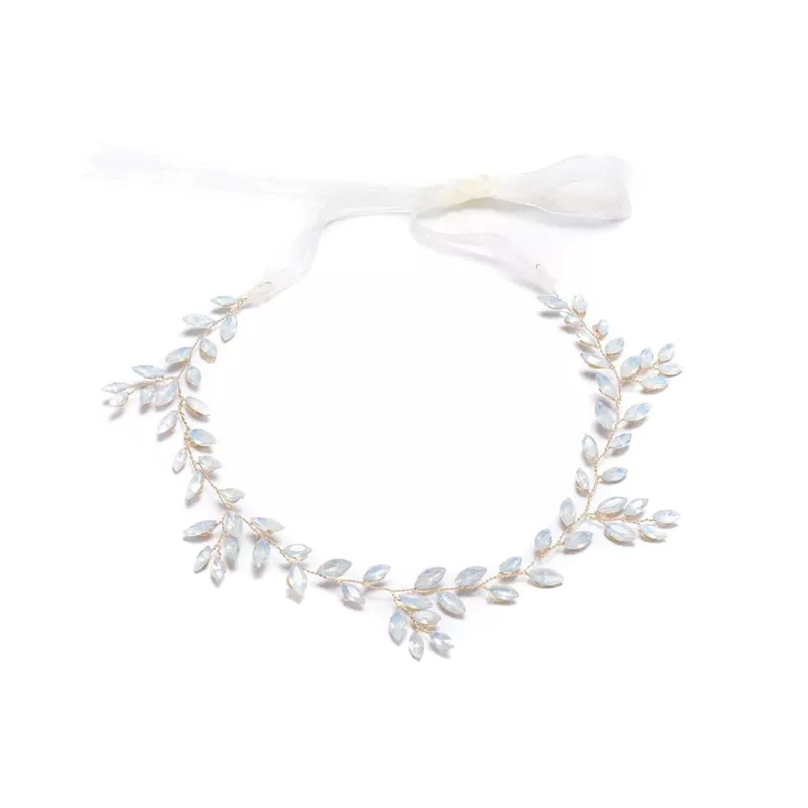 

Bridal Hairband Hair Jewelry Sparkling Decor Lace-up Handmade Hair Wreath for Birthday Stage Party Hairstyle Making