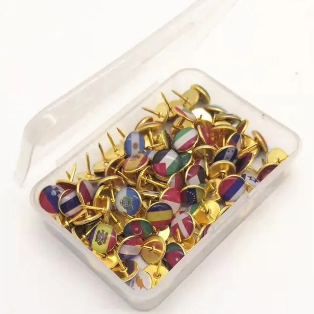 고무 국기 엄지 스티커: 사무실, 학교 및 지리 교육을 위한 마크 푸시 핀