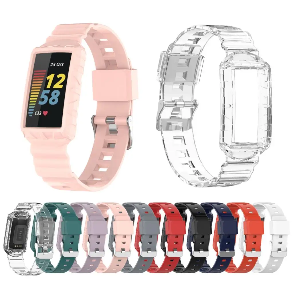 TPU Frame Shell Protector Wrist Strap Case For Fitbit Charge 5/4/3 SE
