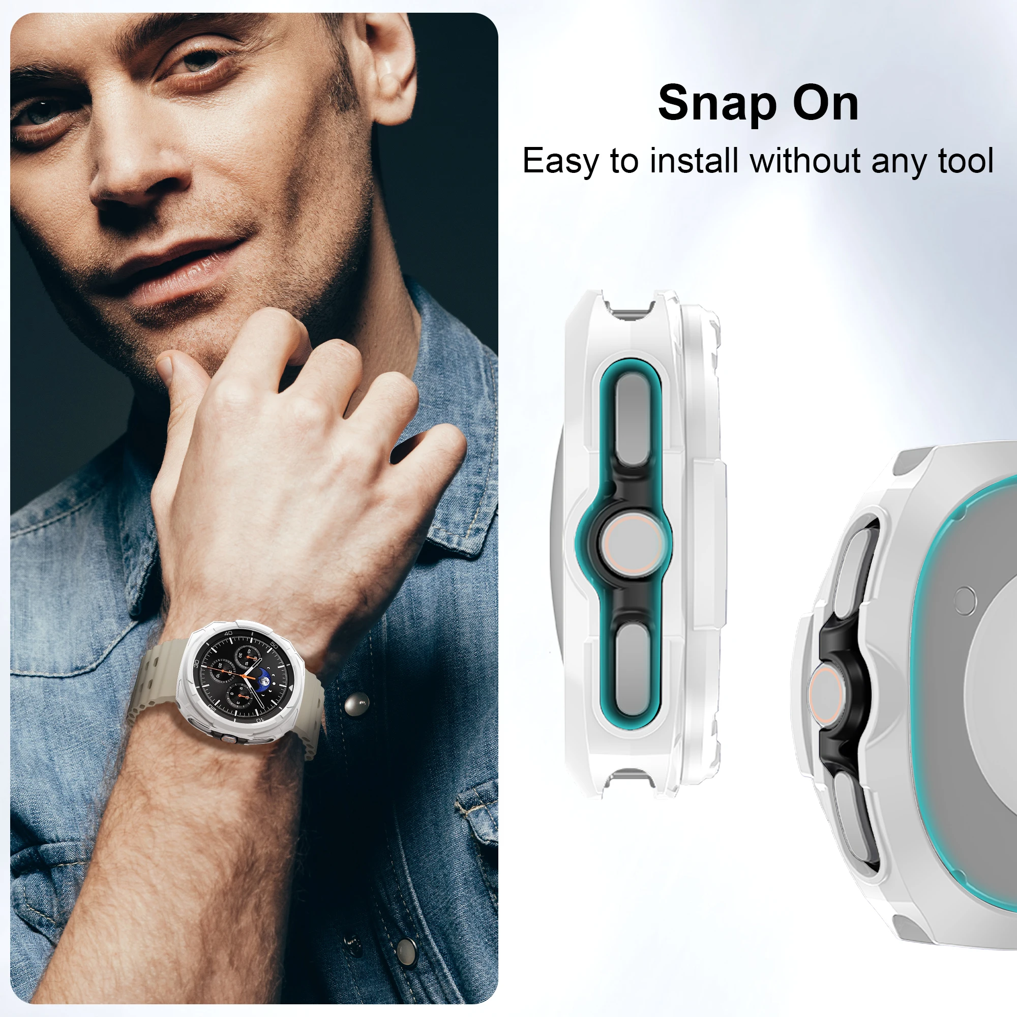 Durable Bezel and Soft TPU Bumper Case for Secure Watch Protection