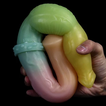 LUUK 16 inch Long Double Horse Dildo Dog Knot Penis Colorful Silicone Sex Toys For Women Lesbian Masturbator Anal Massage 2
