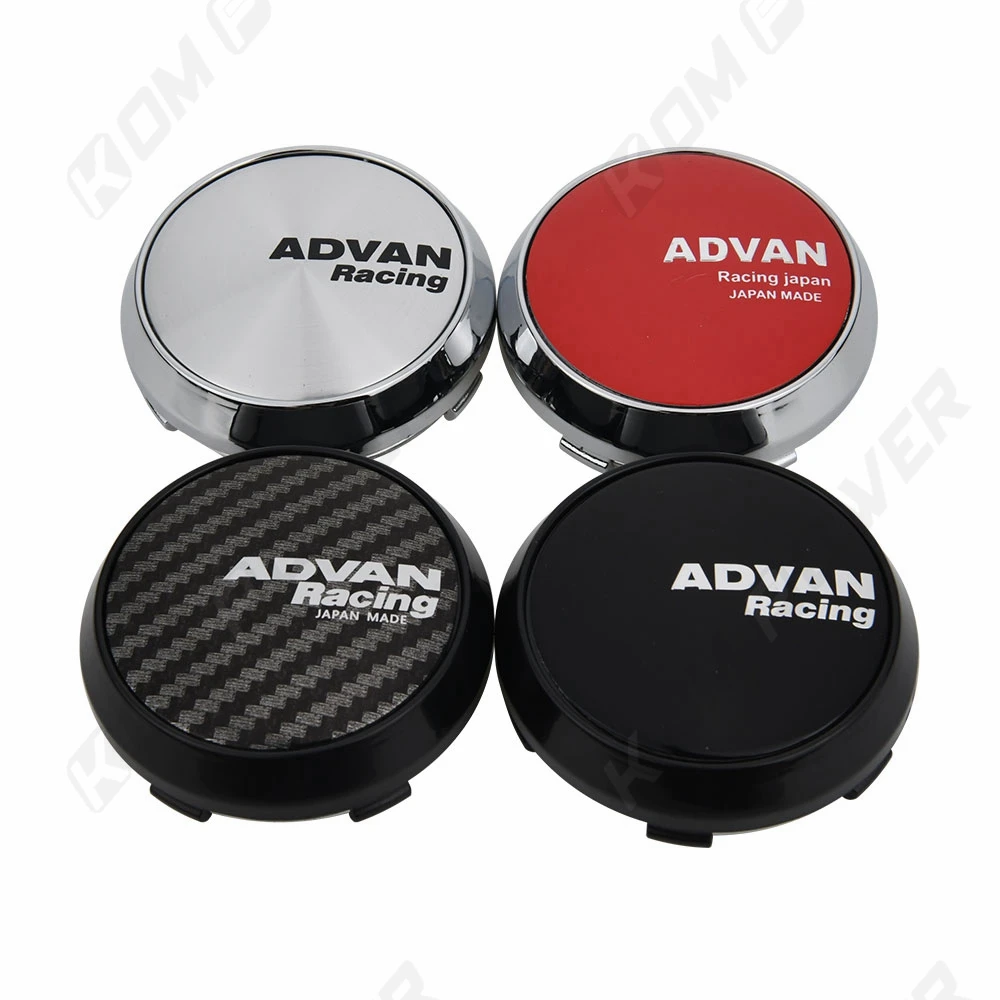 4PCS OD 68MM / ID 64MM Sport Wheel Center Cap ADVAN Racing Emblem Sticker Wheel Cover Cap Hubcaps Car Styling