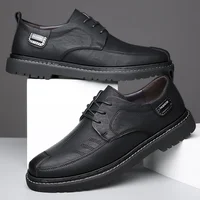 British Platform Leather Loafers for Men Designer Soft-soled Casual Business Men's Dress Shoes Fashion Light Male Driving Shoes 2