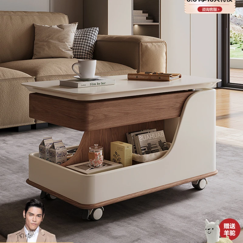 

All admire movable coffee table simple small apartment modern luxury living room snacks sofa lifting trolley while a few.