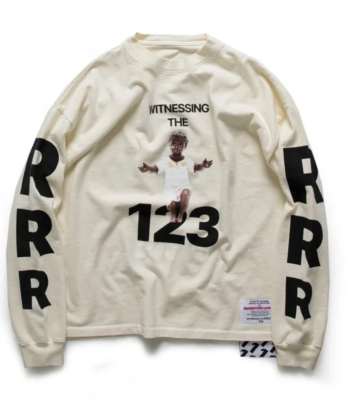 

2022 High Street RRR123 x FG Baby Angel Printed Women Men Long Sleeve T shirts Hiphop Oversized Casual Cotton T shirt