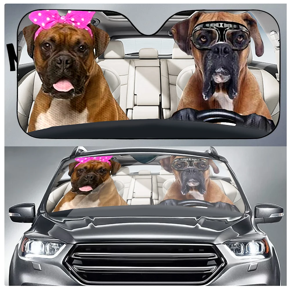 

Front Windshield Shade Fashion 3D Dog Prints Sunshades For Car Windows Women Universal Car Windshield Covers Sun Shade Durable