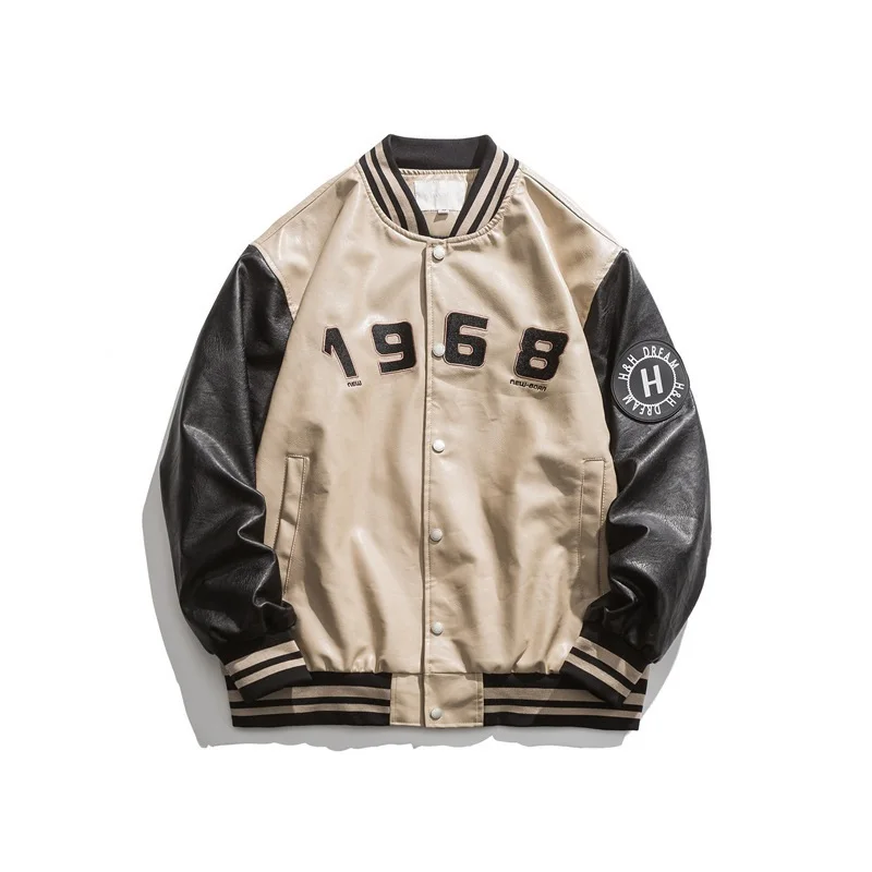 

Autumn Street Fashion Figure Print Jacket Male Student Popular Embroidered Color Matching Jacket