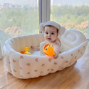 Vasca da bagno gonfiabile per neonati, vasca da bagno per bambini, vasca da bagno portatile all'aperto, piscina per giochi, piscina per bambini, vasca da bagno per la casa