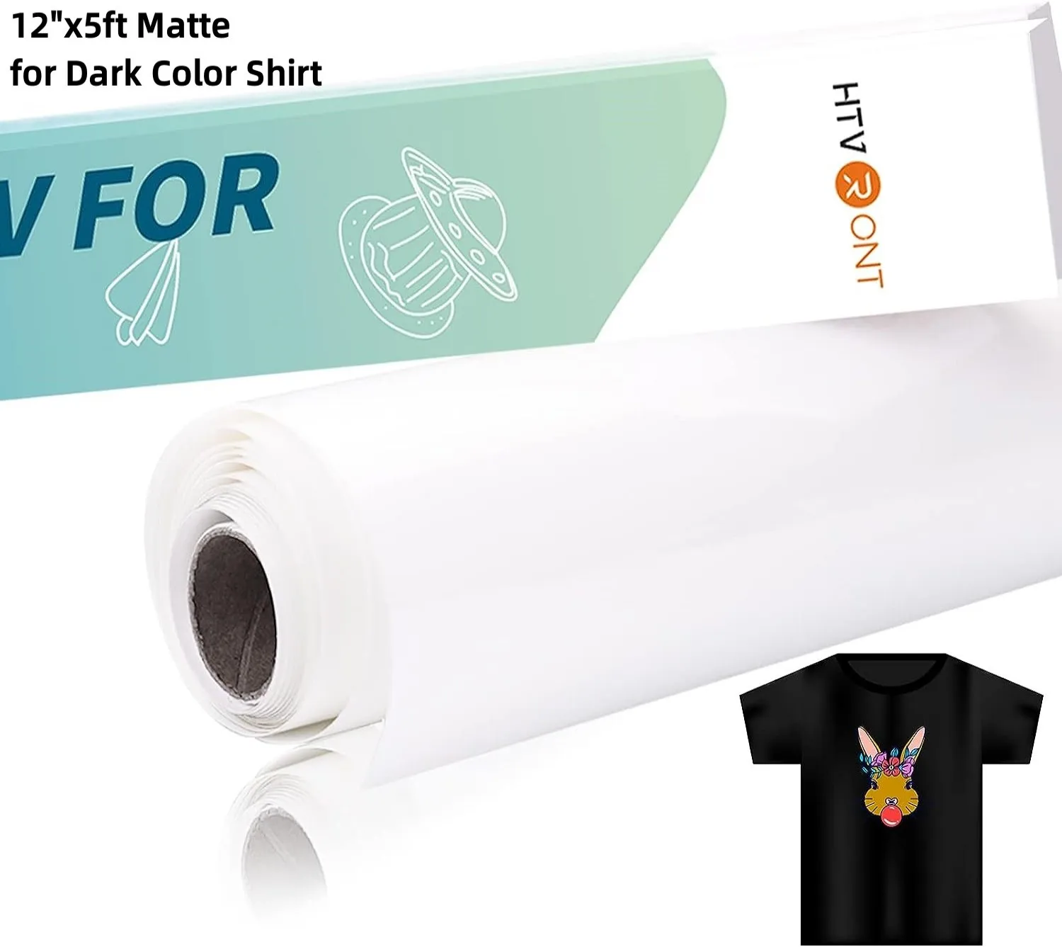 HTVRONT 12''X5FT Sublimation HTV Vinyl for Dark/Light Colored Shirts Dye Sub Heat Transfer Vinyl for Sublimation Cotton Fabric