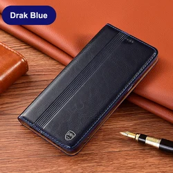 Vintage Genuine Leather Magnetic Flip Wallet Phone Case, Smart Design for Honor 400 (Blue)