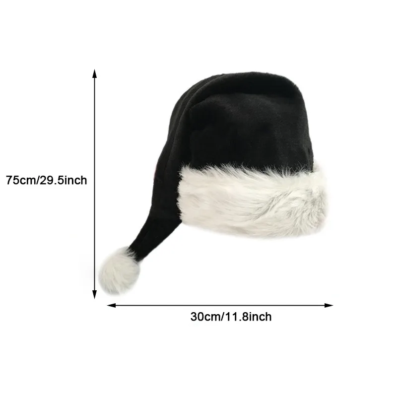 Plush Christmas Hat Unisex Xmas Hat Adults Kids Comfortable Santa Claus Cosplay Supplies Christmas Party Decor Gift