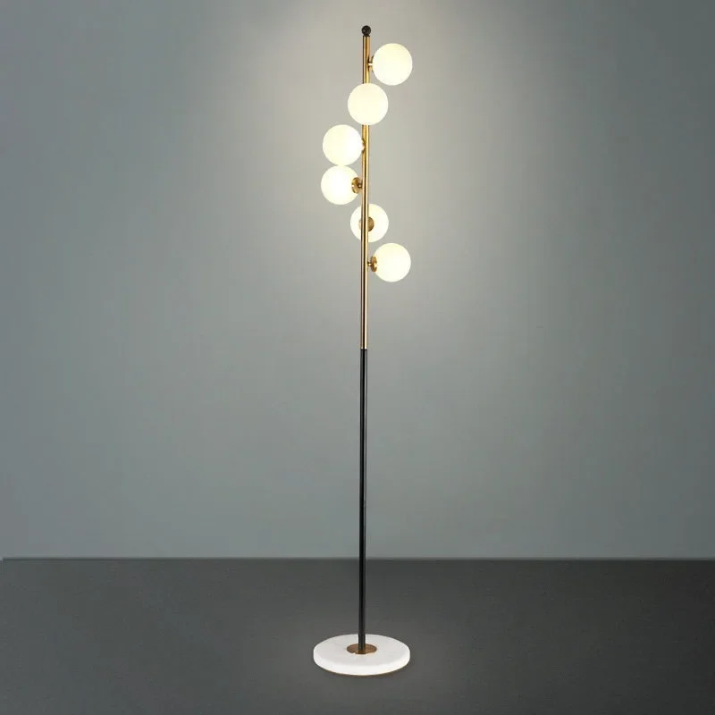 

Nordic Modern Floor Lamps Glass Metal Vertical Pole Stand Light Luxury Minimalist LED Home Decor Office Living Room Bedside Lamp