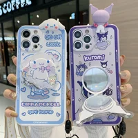 kawaii kuromi phone case with lanyard and wristband