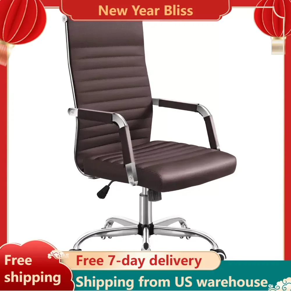 

Mid-Back Faux Leather Office Desk Chair Executive Conference Task Chair With Arms Computer Armchair Gray Furniture Chairs Gaming