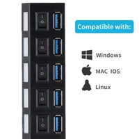 BGGQGG USB 3.0 Hub USB Hub 3.0 Multi USB Splitter 3 Hab Use Power Adapter 7 Port Multiple Expander  USB3 Hub with Switch for PC - Image 3