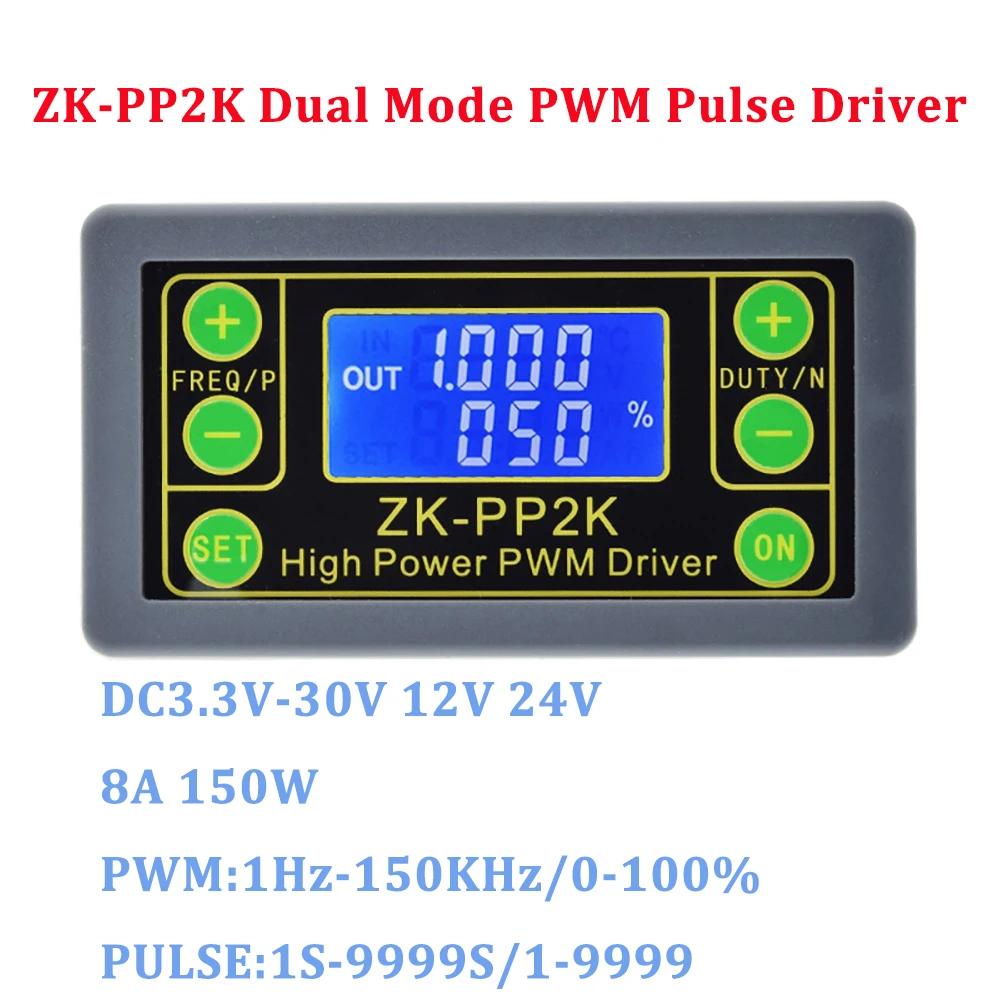 ZK-PP2K DC3.3-30V PWM Signal Generator 8A Dual Mode Motor Driver