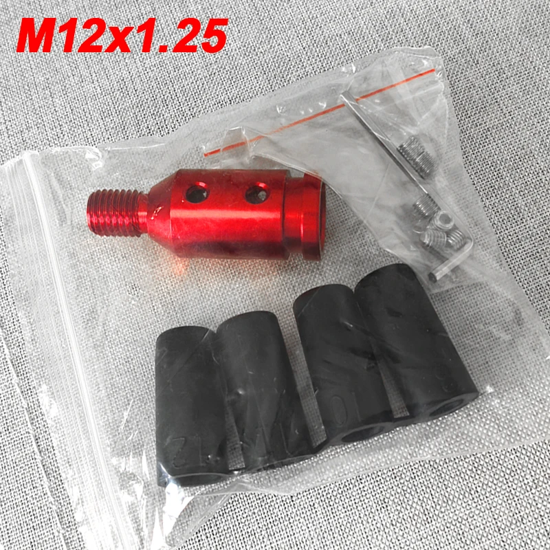 Universal Aluminiumlegierung Auto Auto Getriebe Manueller Schaltknaufadapter Schwarz für Schalthebel ohne Gewinde M12x1,25 M10x1,5 – Detail 12
