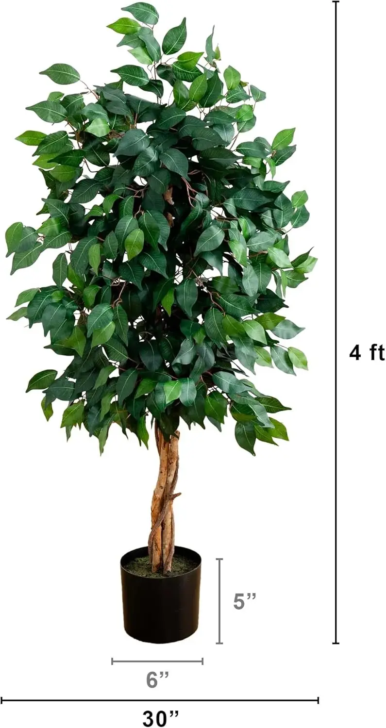 4FT Triple Trunk Artificial Ficus Tree 2