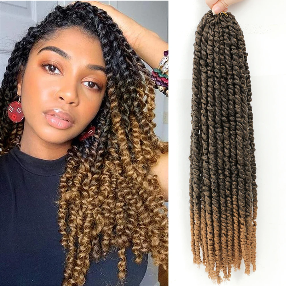 

Pre-twisted Passion Twist Hair Water Wave Crochet Hair Spring Twist 24 Inches Synthetic Braiding Hair Extensions For Black Women