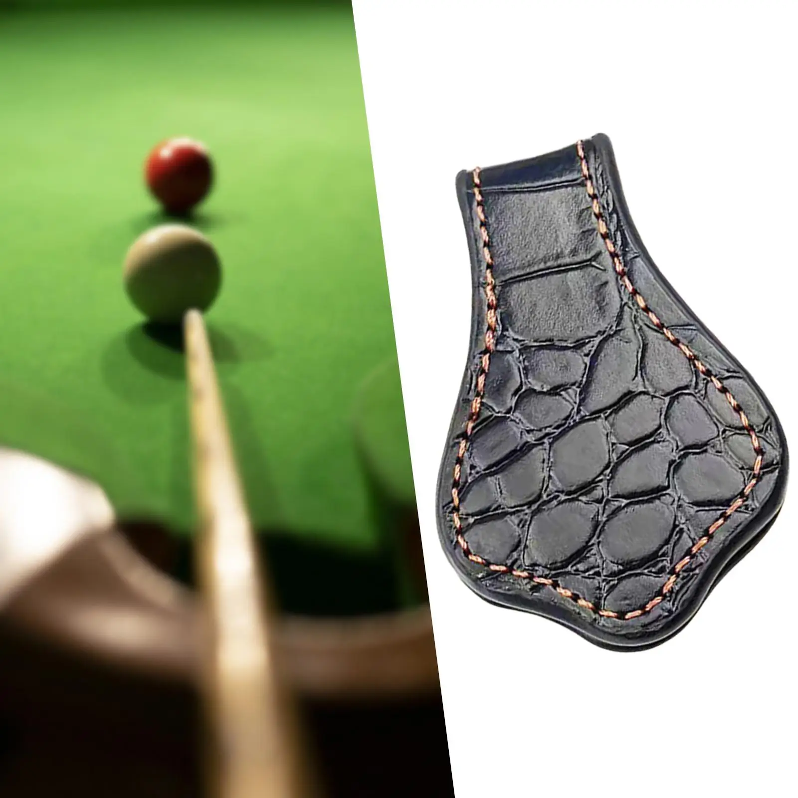 Billard Kreidehalter Leder - Mit Gürtelclip Für Pool Queue