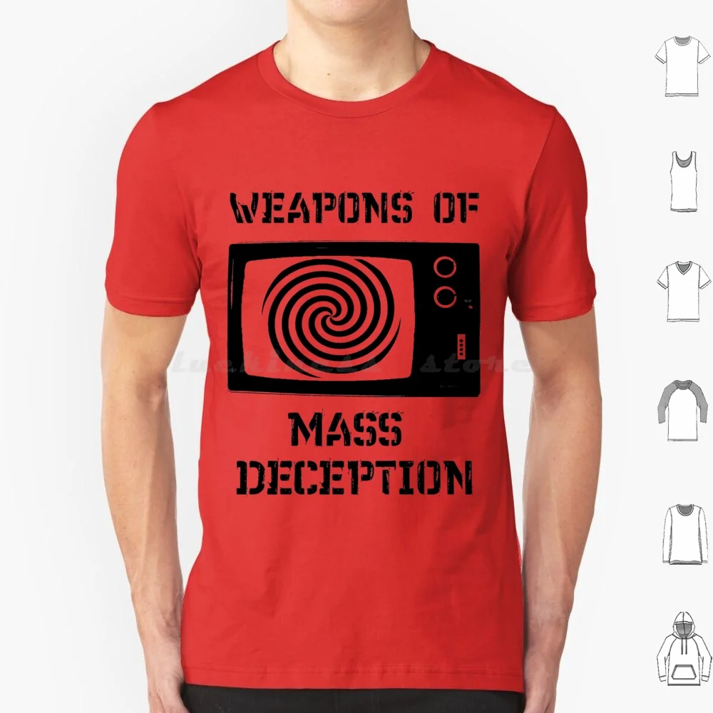 Armi Di Massa Inghage T Shirt 6Xl Cotone Cool Tee Anti Media Tv Nuovo Ordine Mondiale Controllo Di Massa Illuminati Governo Mente