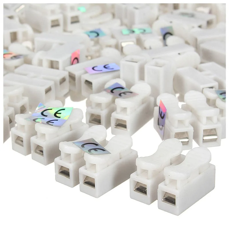 B21B 500Pcs 플라스틱 2 핀 푸시 빠른 케이블 커넥터 배선 터미널 10A 250V