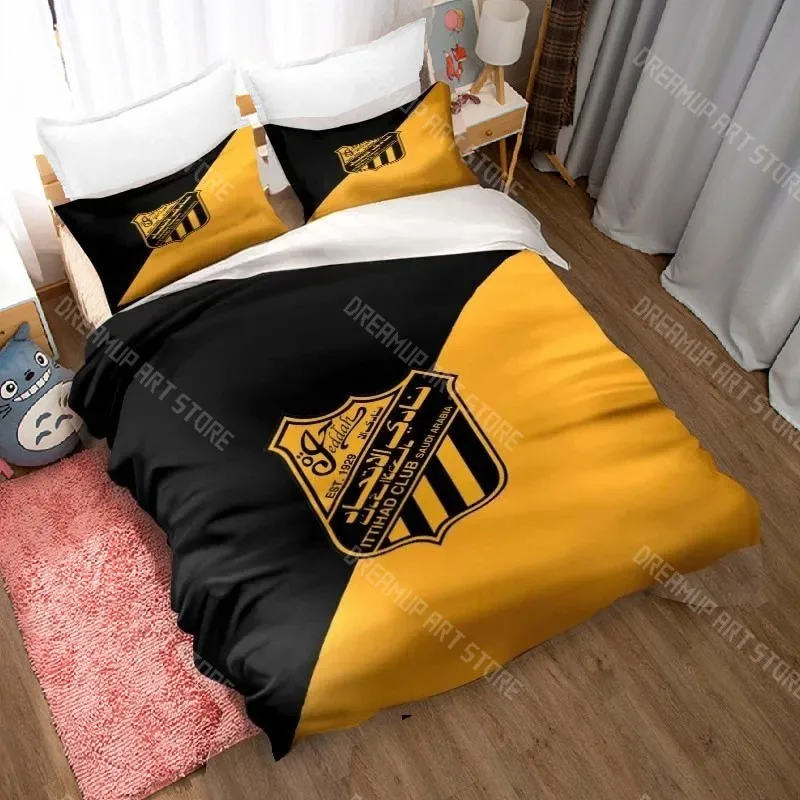 3D Print Fashion Al-Ittihad Club Jeddah Club Bedding Set Boys Girls Twin Queen Size Duvet Cover Pillowcase Bed Kids Adult 3