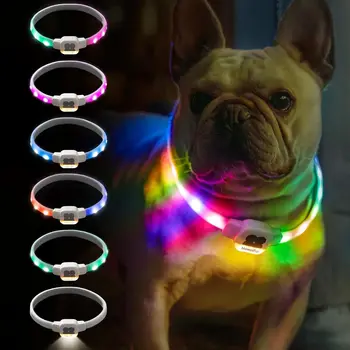 Mewoofun Light Up Dog Collar LED with USB Rechargeable Glow in The Dark Waterproof Dog Necklace with 6 Flashing Modes for Dogs 1
