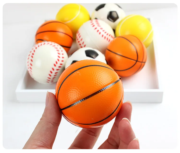 

6cm Baby Soft Foam Toy Basketball Football Tennis Baseball Anti Stress Squeeze Balls PU Sponge Toys for Kids Children