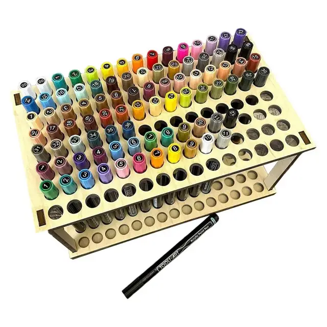 Brush Holder Painting Wooden Markers Stand Art Brush Rack Organizer For  Pens Paint Brushes Colored Pencils Markers - AliExpress