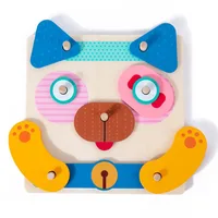 Creative Face Changing Game Early Education Express Emotions Puzzle Interaction Train Brain Wooden Toy For Baby Children Gifts 1