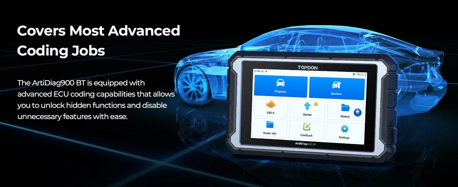 TOPDON AD900BT 2026 Newest Obd2 Scanner Bidirectional Full System Diagnostic Tool with ECU Coding 28+ Reset 3 Years Free Update